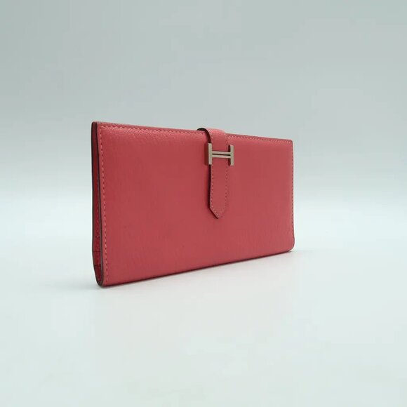 HERMES Bearn Pink Leather Wallet 936-041625 - Picture 3 of 12